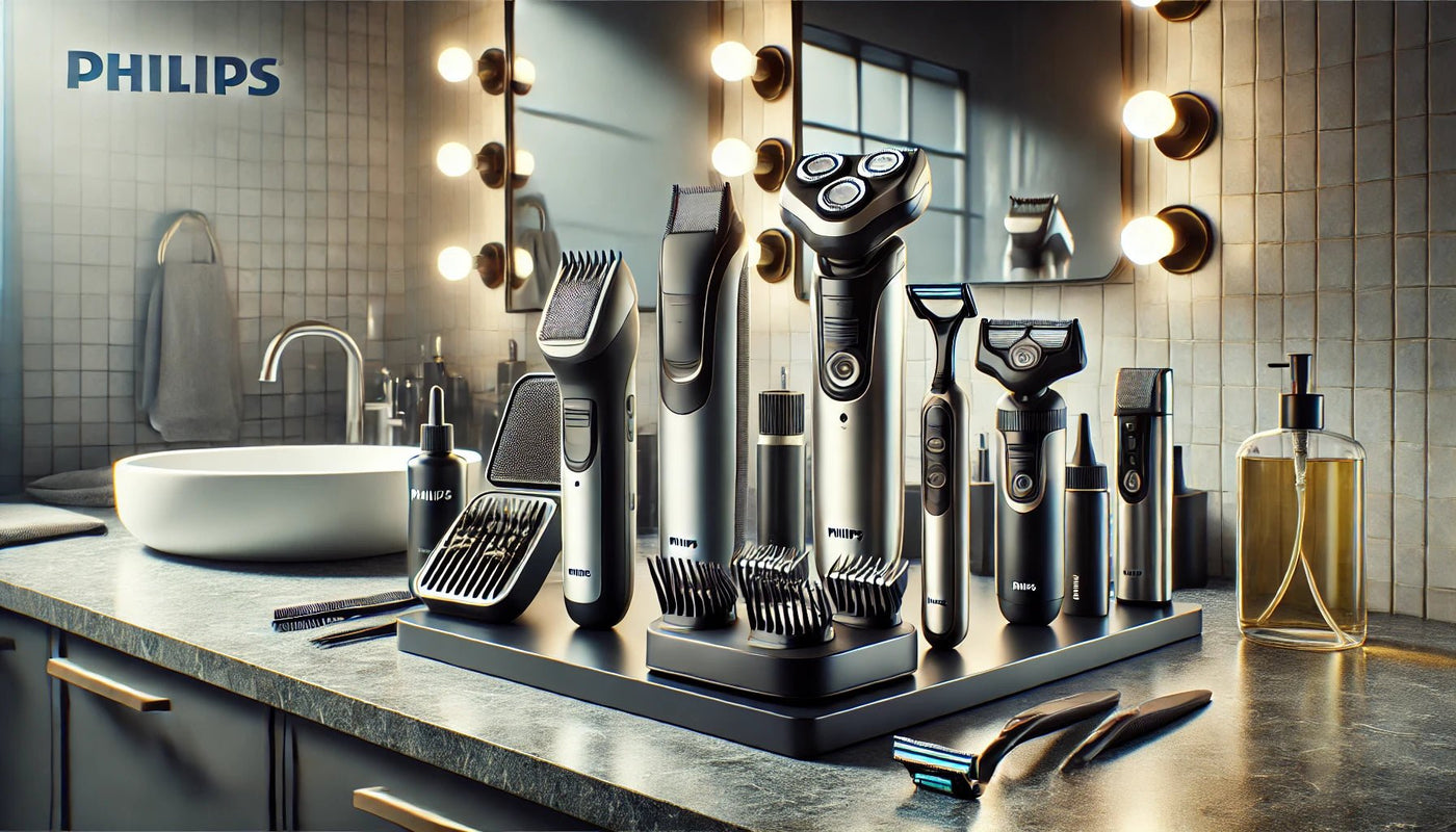  A selection of high-quality Philips trimmers and shavers from PrimeGroom UK.